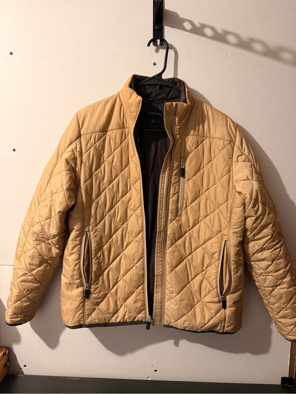 Lands' End Women’s Quilted Tan Puffer Jacket 6-8